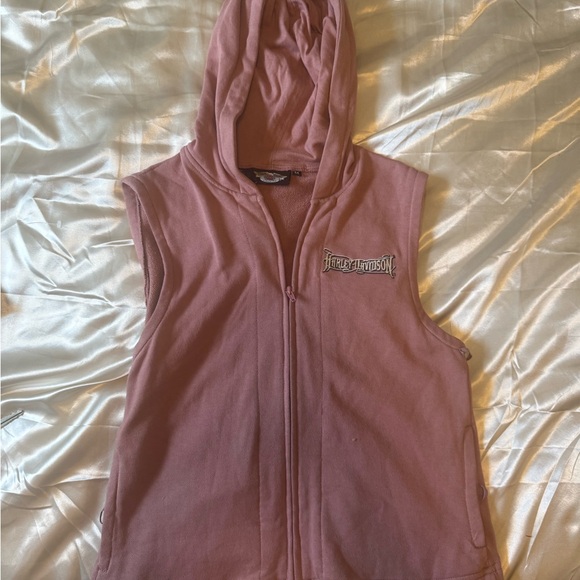 Harley-Davidson Tops - Harley-Davidson Mauve Sleeveless Hoodie